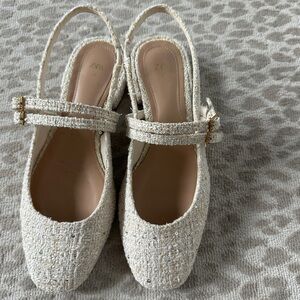 Zara tweed flats